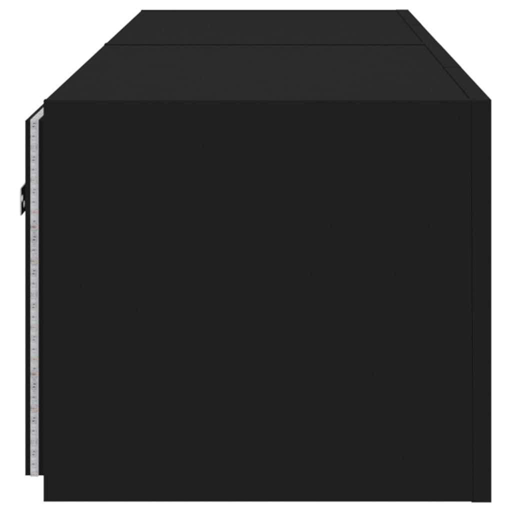 Meubles TV muraux avec lumières LED 2 pcs noir 80x35x31 cm Meubles TV vidaXL   