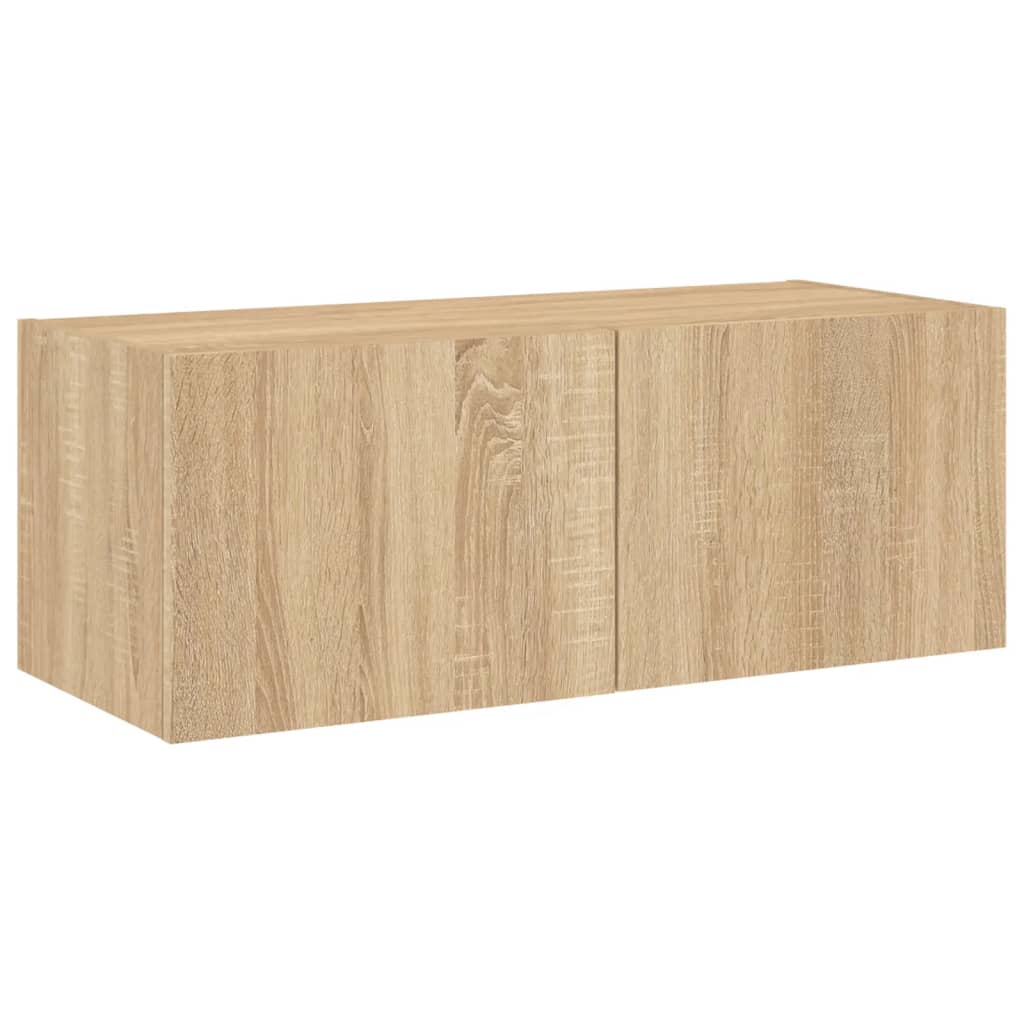Meuble TV mural avec lumières LED chêne sonoma 80x35x31 cm - XIOS
