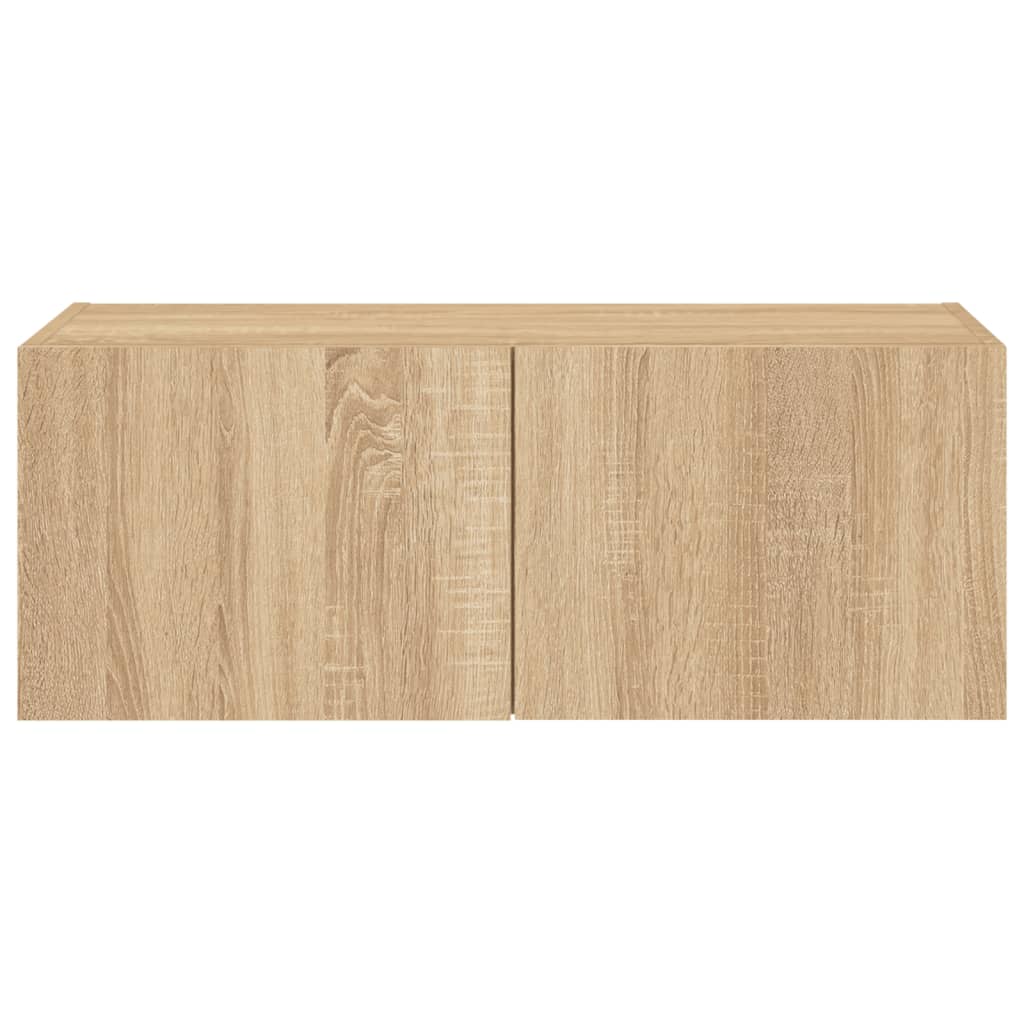 Meuble TV mural avec lumières LED chêne sonoma 80x35x31 cm - XIOS