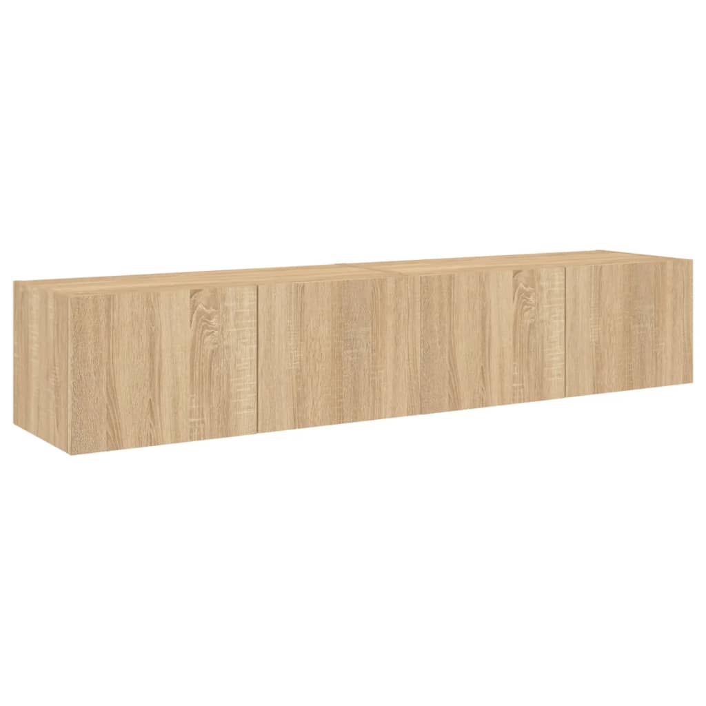 Meubles TV muraux lumières LED 2 pcs chêne sonoma 80x35x31 cm - XIOS