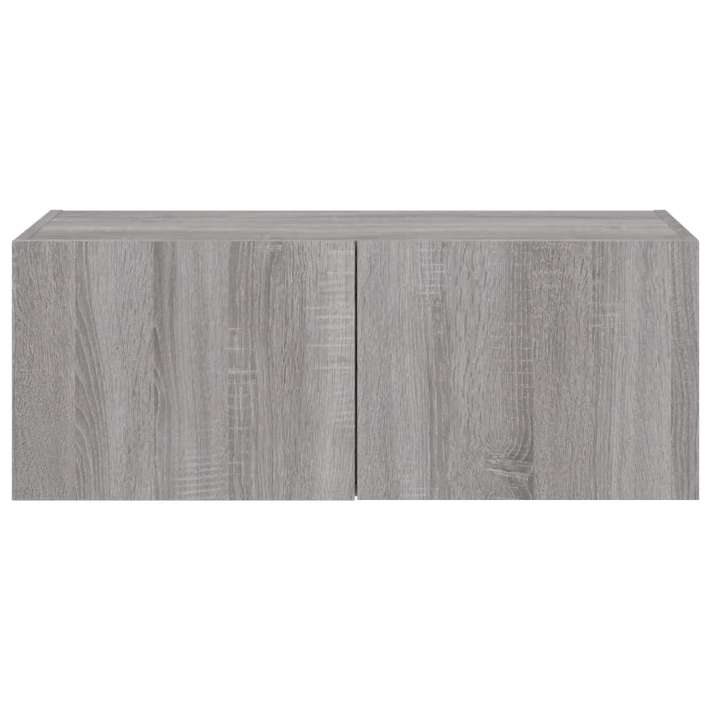 Meuble TV mural avec lumières LED sonoma gris 80x35x31 cm - XIOS