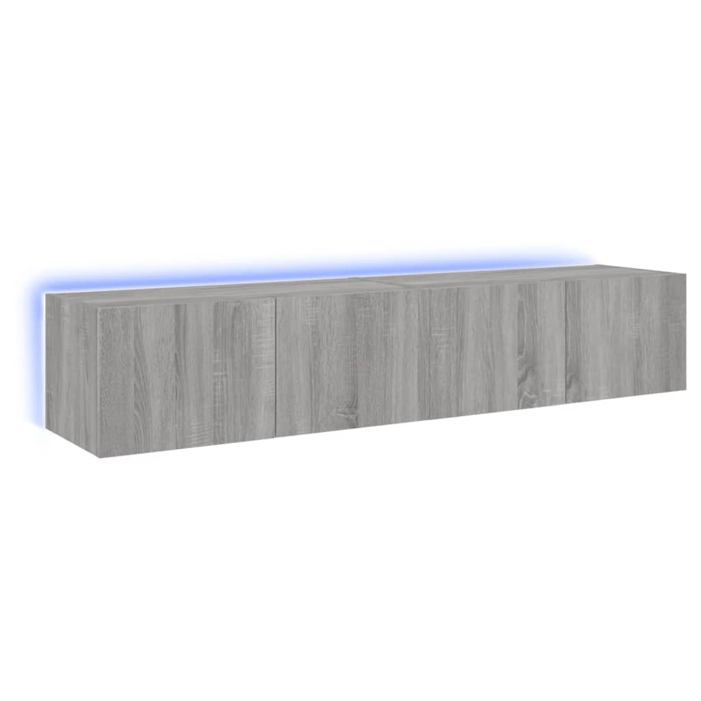 Meubles TV muraux et lumières LED 2pcs sonoma gris 80x35x31 cm Meubles TV vidaXL   