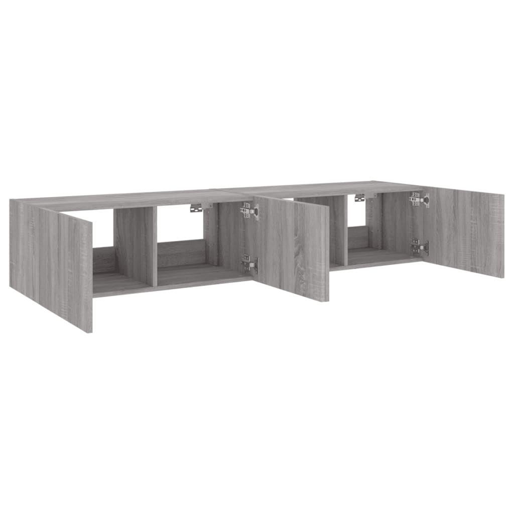 Meubles TV muraux et lumières LED 2pcs sonoma gris 80x35x31 cm Meubles TV vidaXL   