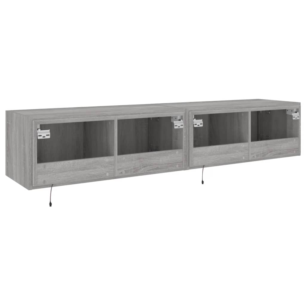 Meubles TV muraux et lumières LED 2pcs sonoma gris 80x35x31 cm Meubles TV vidaXL   