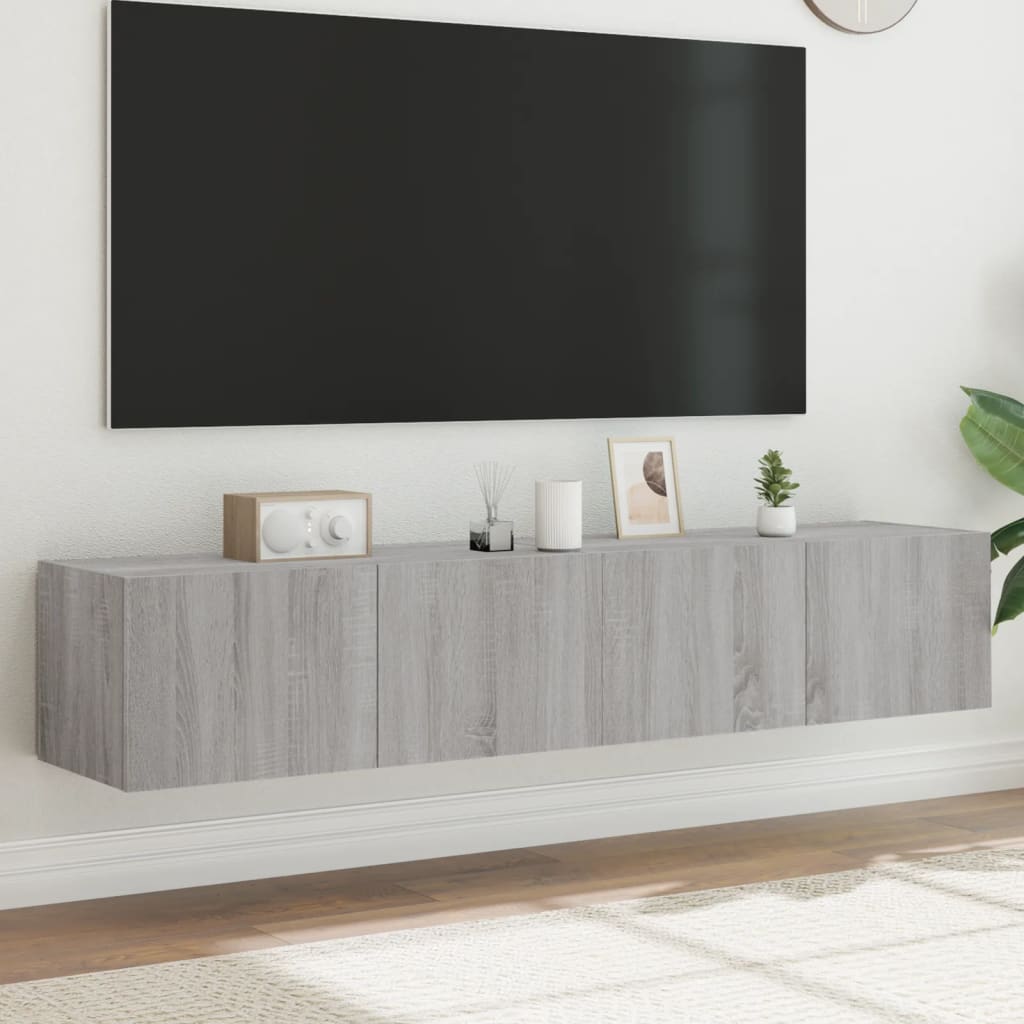 Meubles TV muraux et lumières LED 2pcs sonoma gris 80x35x31 cm Meubles TV vidaXL   