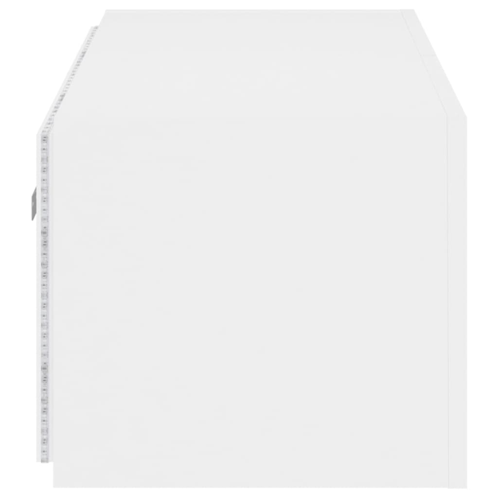 Meuble TV mural avec lumières LED blanc 100x35x31 cm - XIOS