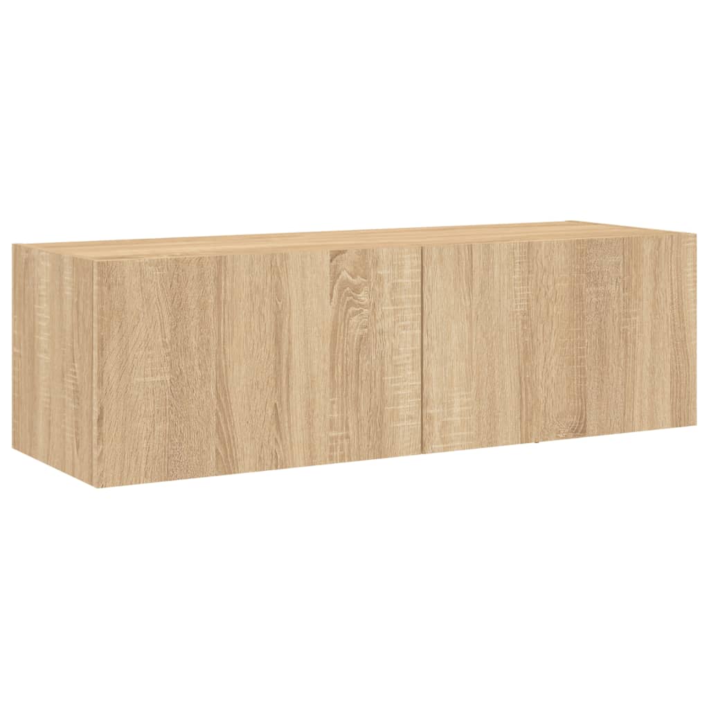 Meuble TV mural avec lumières LED chêne sonoma 100x35x31 cm - XIOS