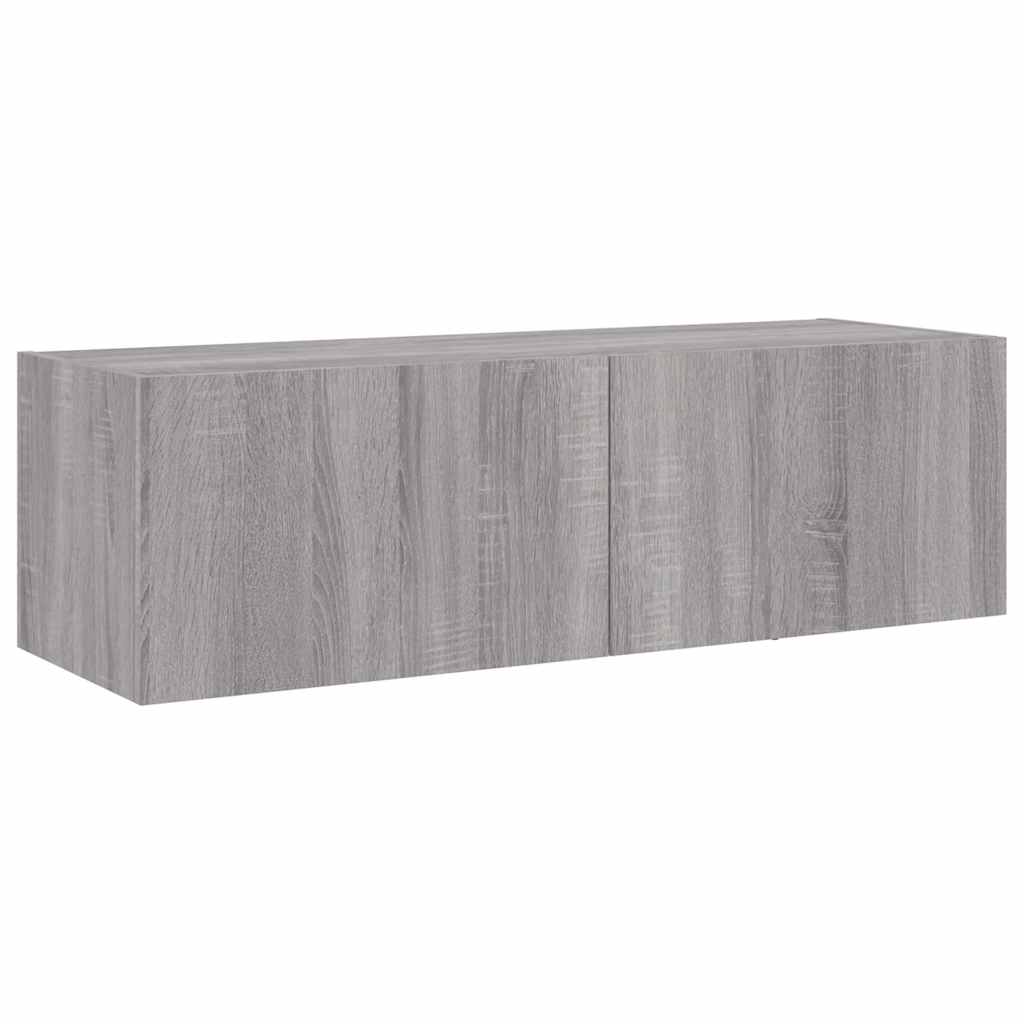 Meuble TV mural avec lumières LED sonoma gris 100x35x31 cm - XIOS