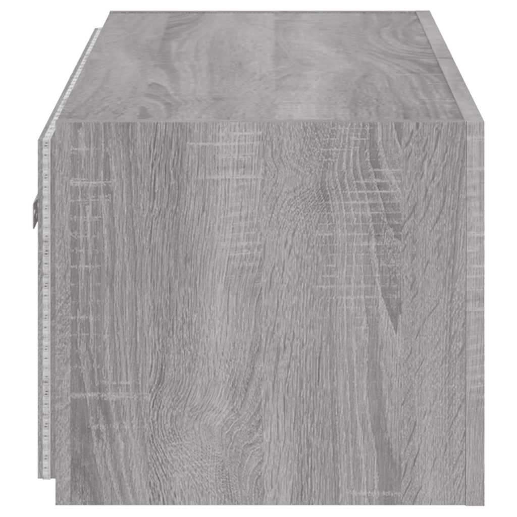 Meuble TV mural avec lumières LED sonoma gris 100x35x31 cm - XIOS