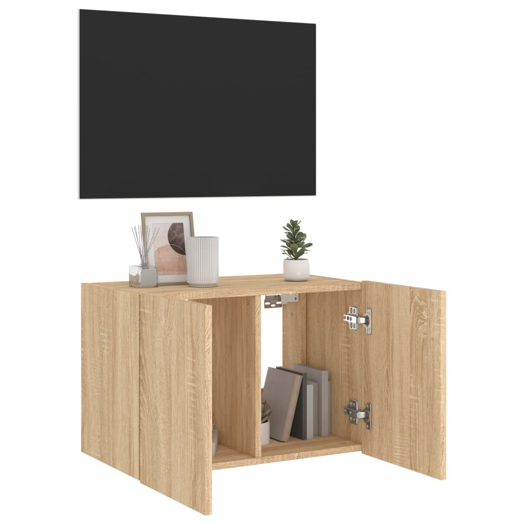 Meuble TV mural avec lumières LED chêne sonoma 60x35x41 cm - XIOS