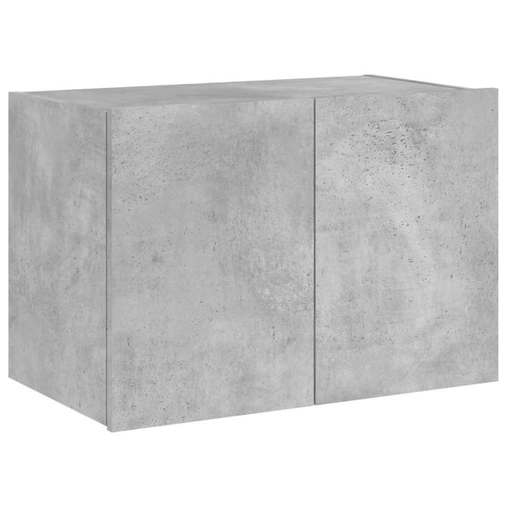 Meuble TV mural avec lumières LED gris béton 60x35x41 cm - XIOS