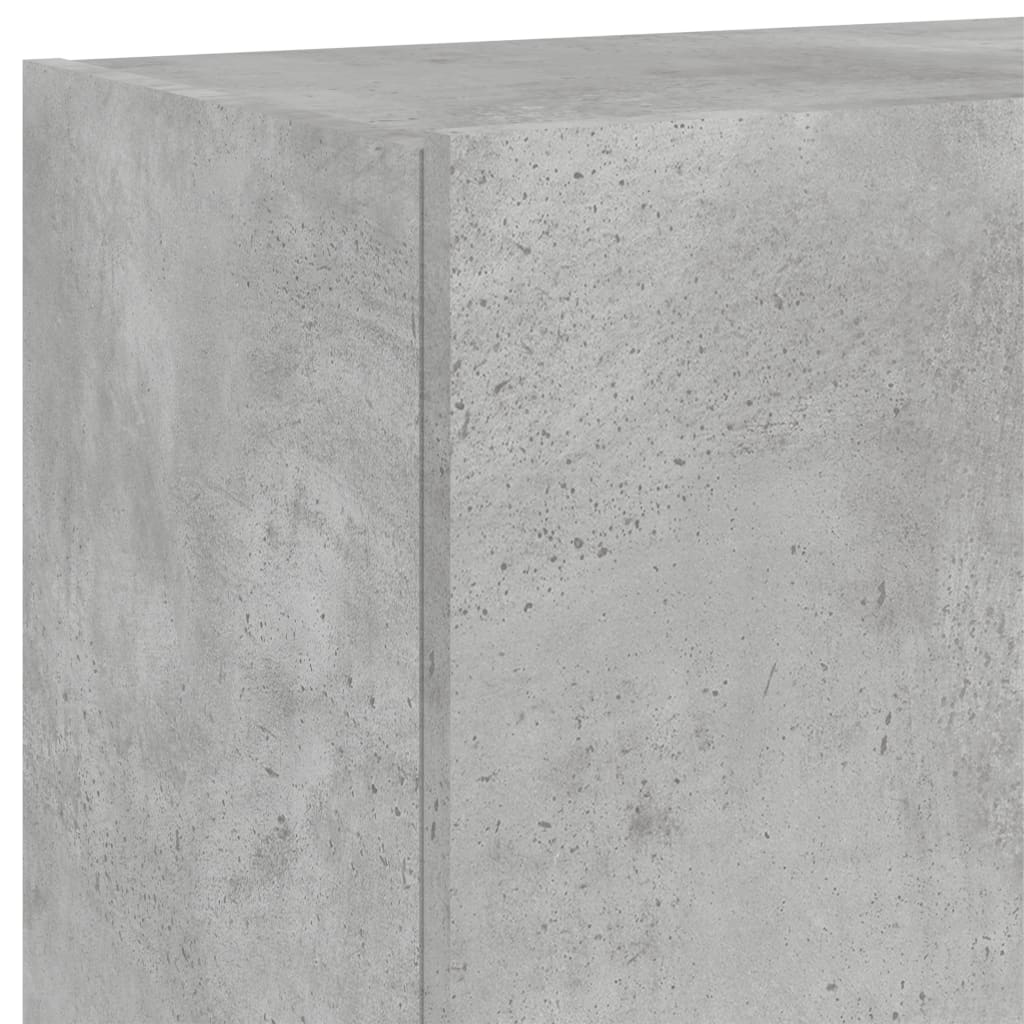 Meuble TV mural avec lumières LED gris béton 60x35x41 cm - XIOS