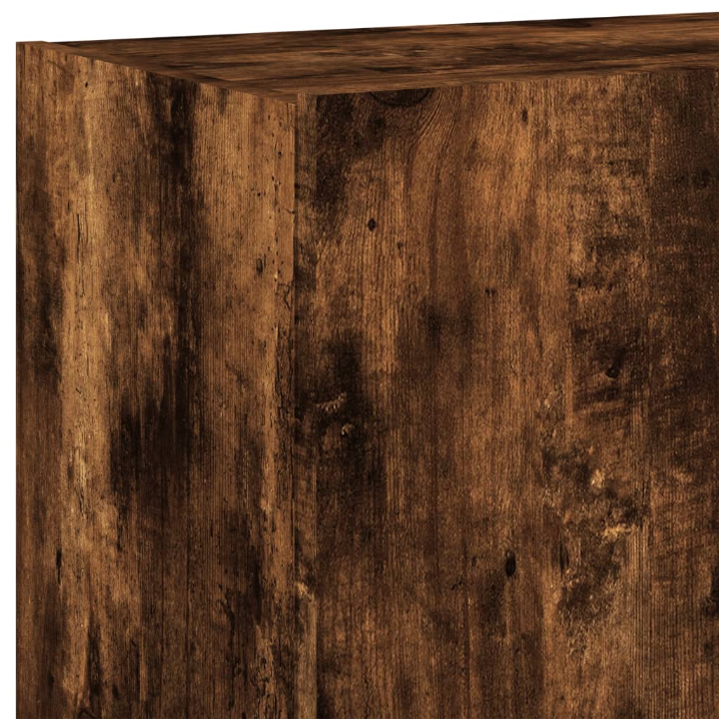 Meubles TV muraux et lumières LED 2pcs chêne fumé 60x35x41 cm - XIOS