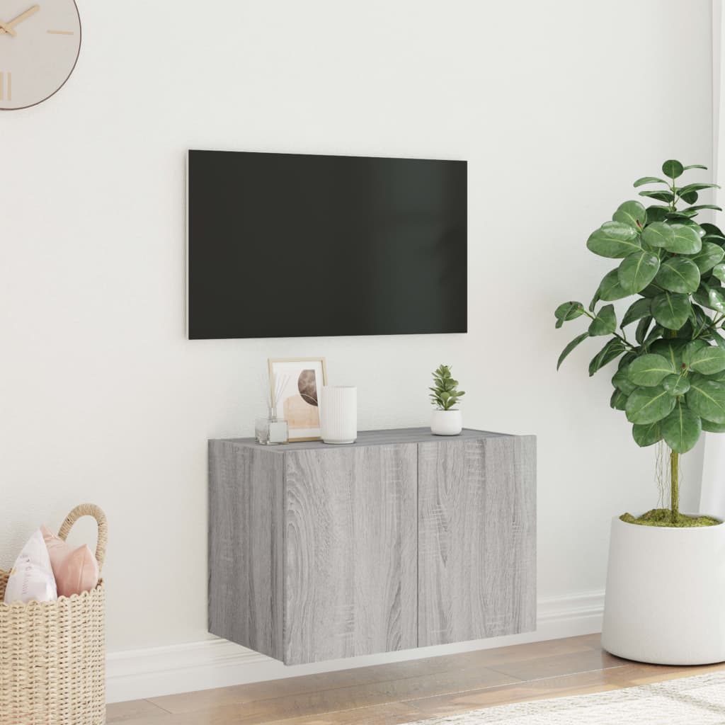 Meuble TV mural avec lumières LED sonoma gris 60x35x41 cm - XIOS