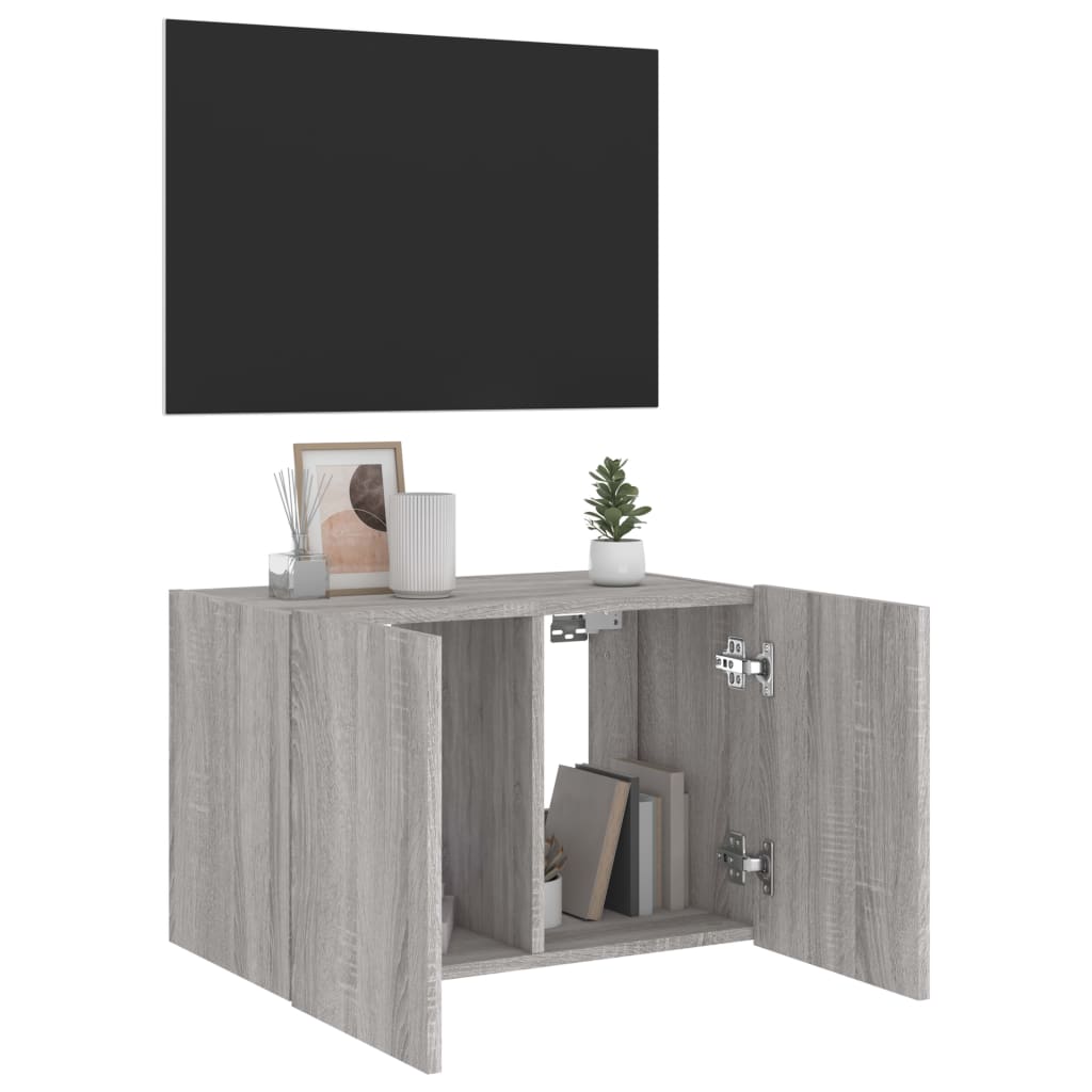 Meuble TV mural avec lumières LED sonoma gris 60x35x41 cm - XIOS