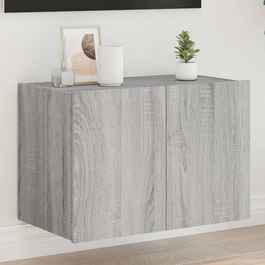 Meuble TV mural avec lumières LED sonoma gris 60x35x41 cm - XIOS
