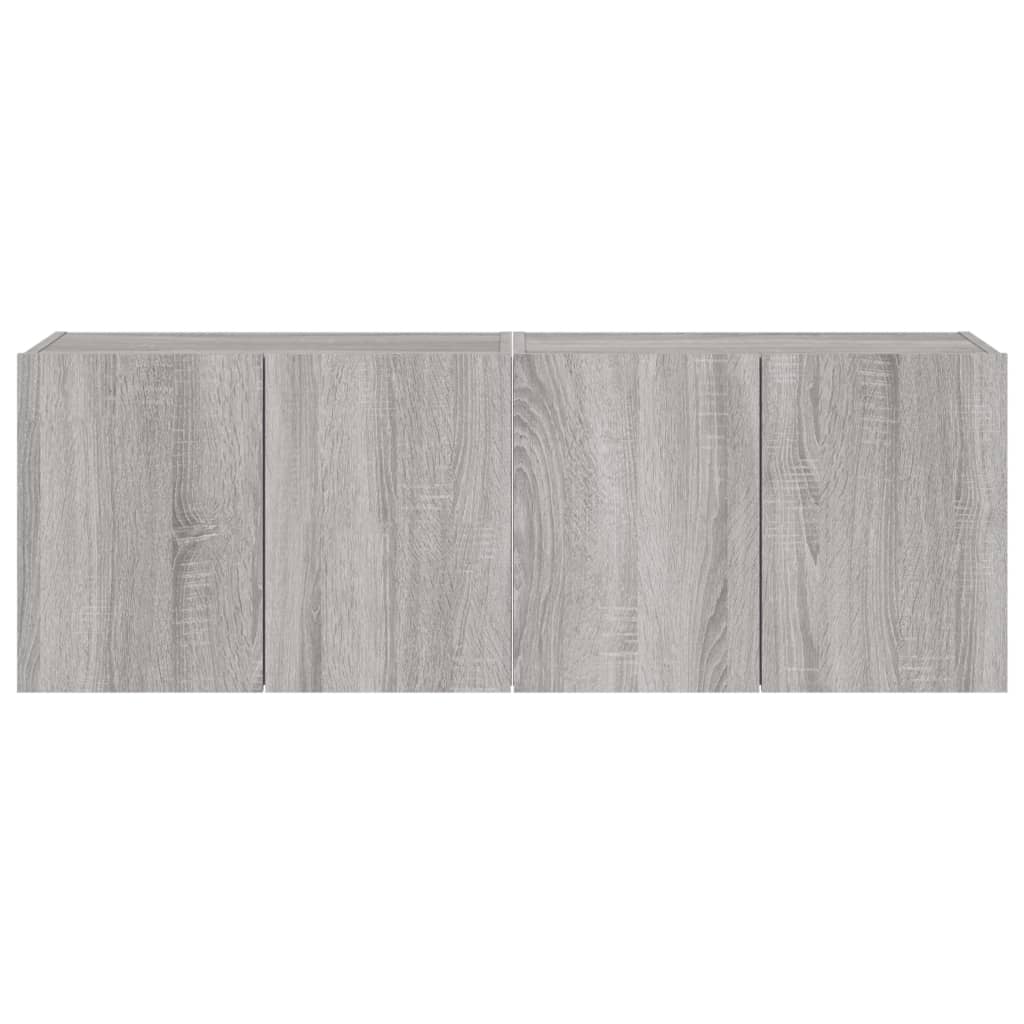 Meubles TV muraux et lumières LED 2pcs sonoma gris 60x35x41 cm - XIOS