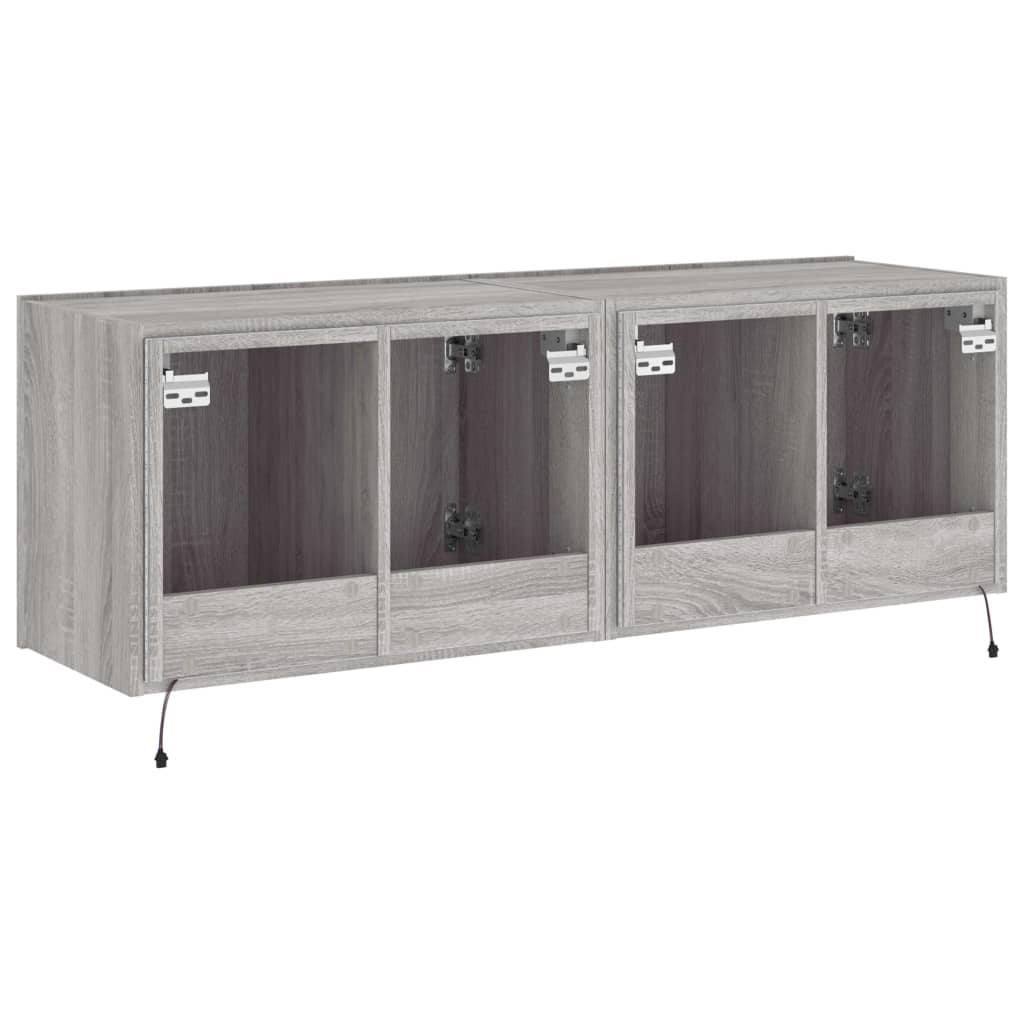 Meubles TV muraux et lumières LED 2pcs sonoma gris 60x35x41 cm - XIOS