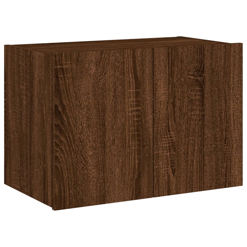 Meuble TV mural avec lumières LED chêne marron 60x35x41 cm - XIOS