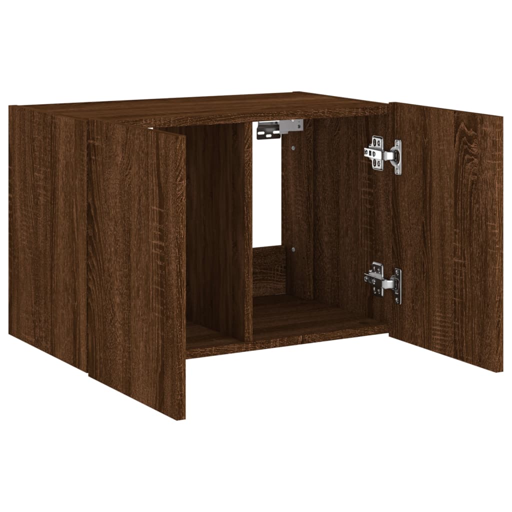 Meuble TV mural avec lumières LED chêne marron 60x35x41 cm - XIOS