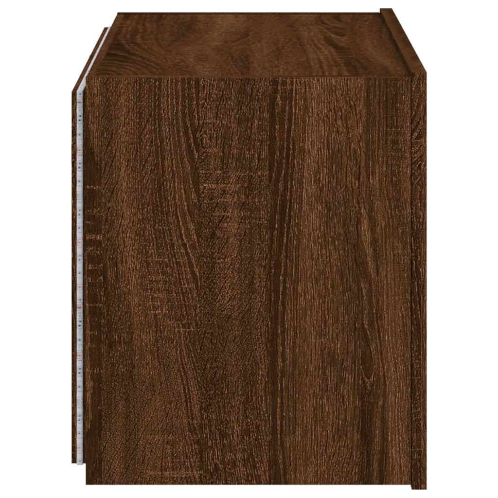 Meuble TV mural avec lumières LED chêne marron 60x35x41 cm - XIOS
