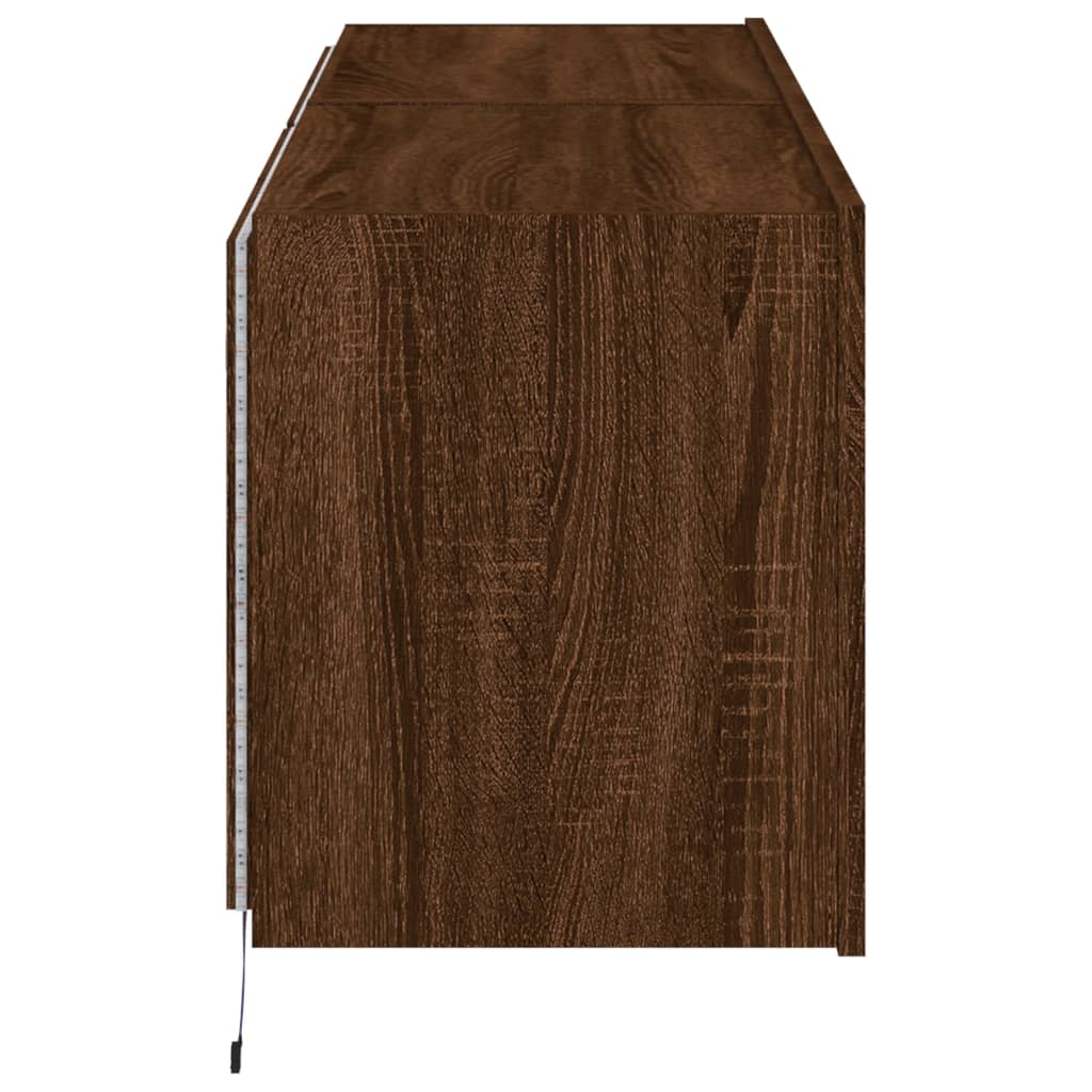 Meubles TV muraux lumières LED 2 pcs chêne marron 60x35x41 cm - XIOS