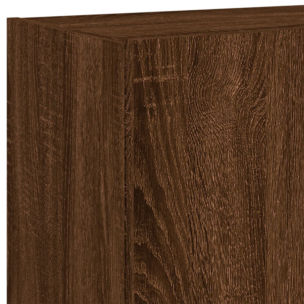 Meubles TV muraux lumières LED 2 pcs chêne marron 60x35x41 cm - XIOS