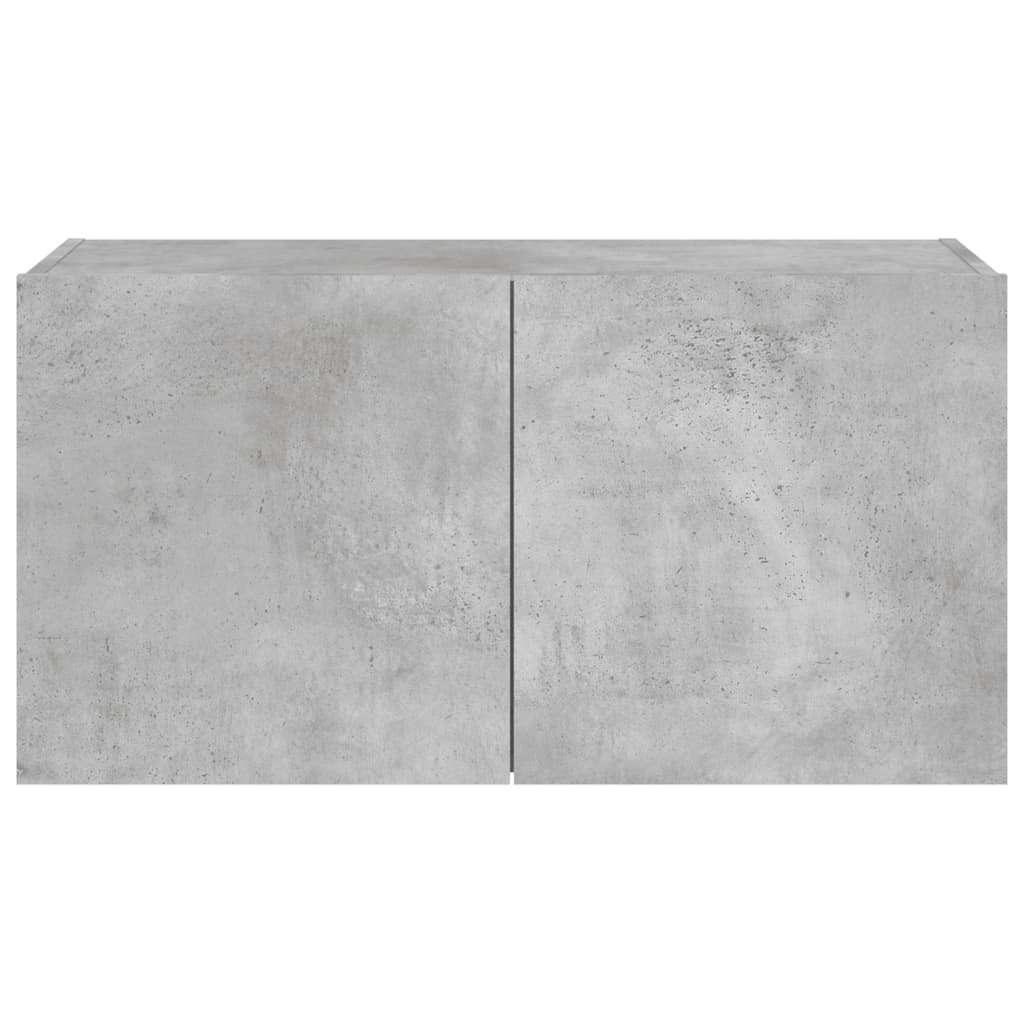 Meuble TV mural avec lumières LED gris béton 80x35x41 cm - XIOS