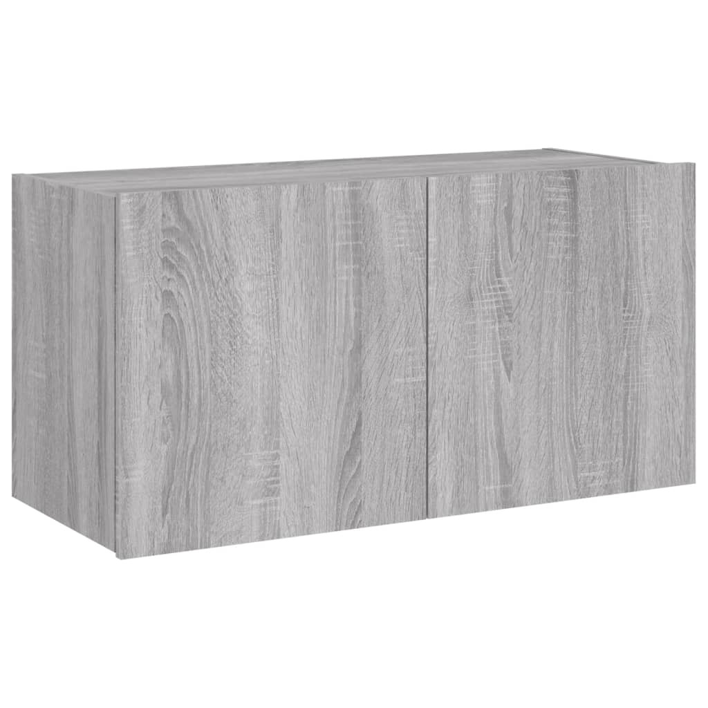 Meuble TV mural avec lumières LED sonoma gris 80x35x41 cm - XIOS
