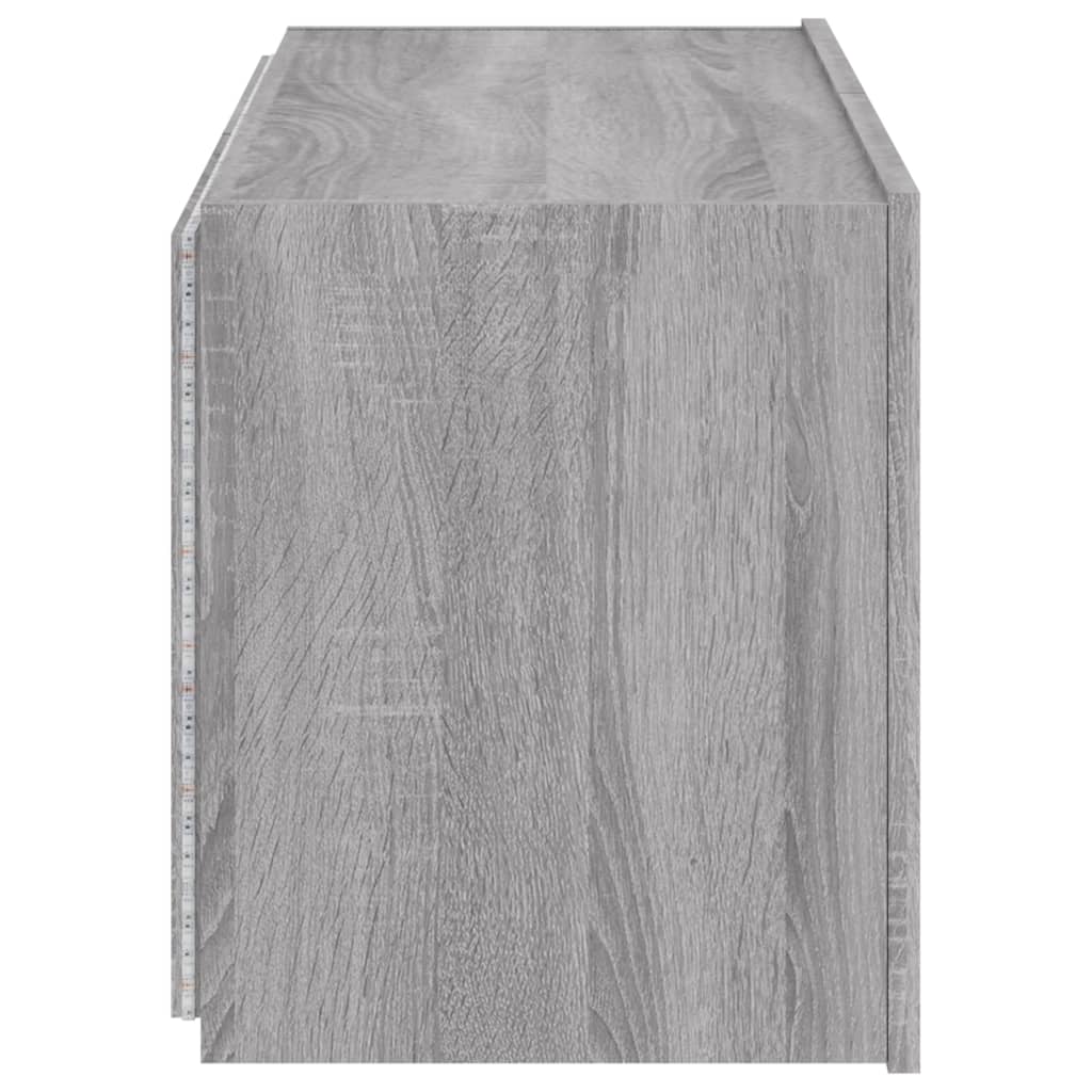 Meuble TV mural avec lumières LED sonoma gris 80x35x41 cm - XIOS