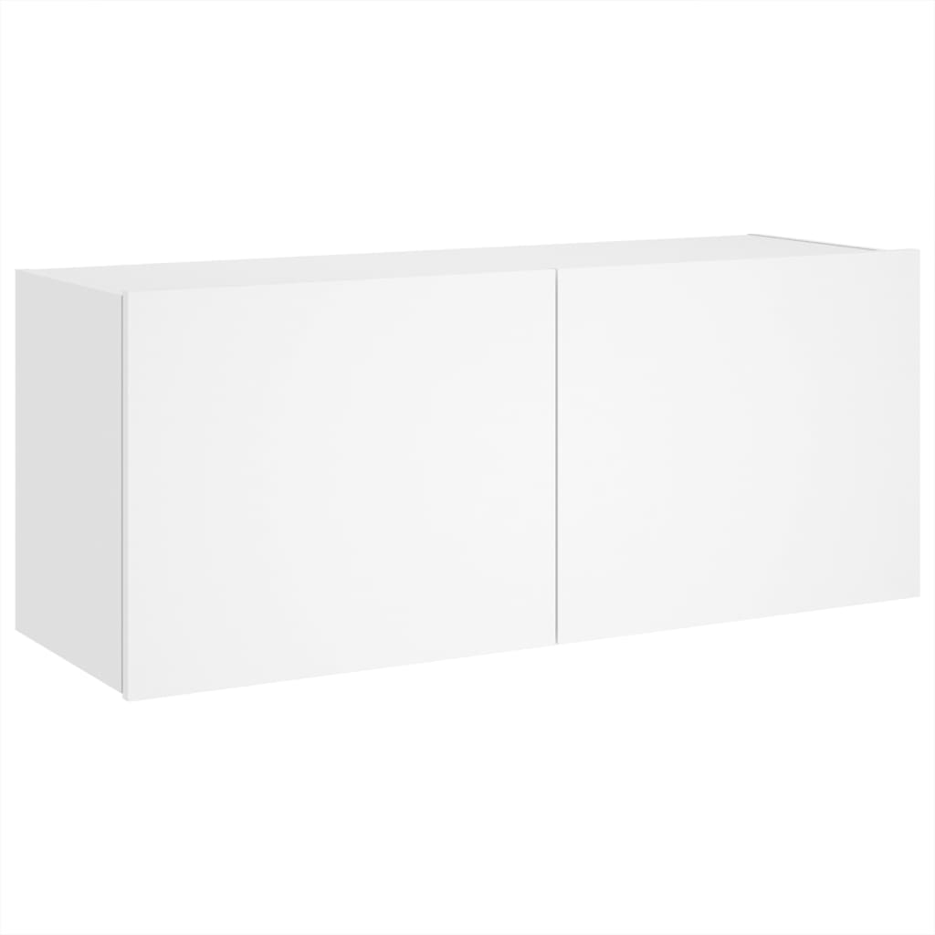 Meuble TV mural avec lumières LED blanc 100x35x41 cm - XIOS