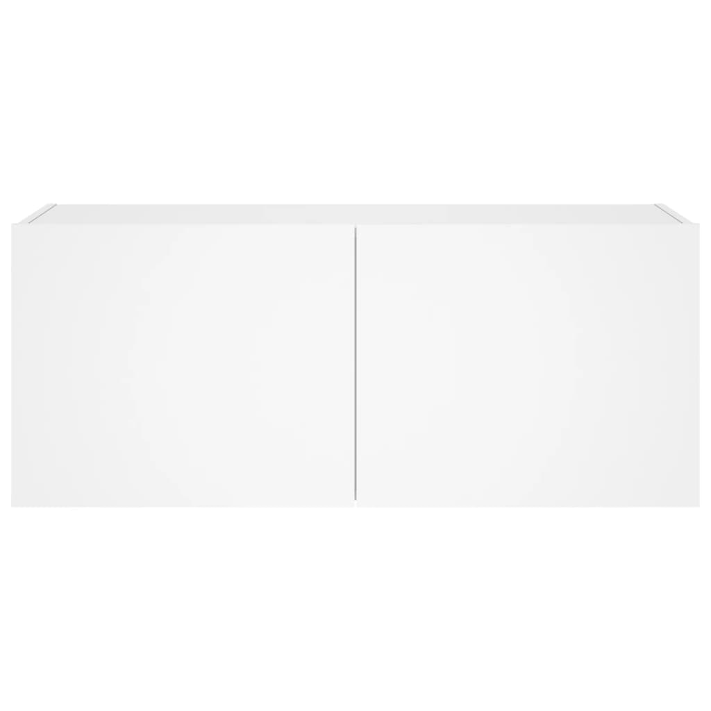 Meuble TV mural avec lumières LED blanc 100x35x41 cm - XIOS