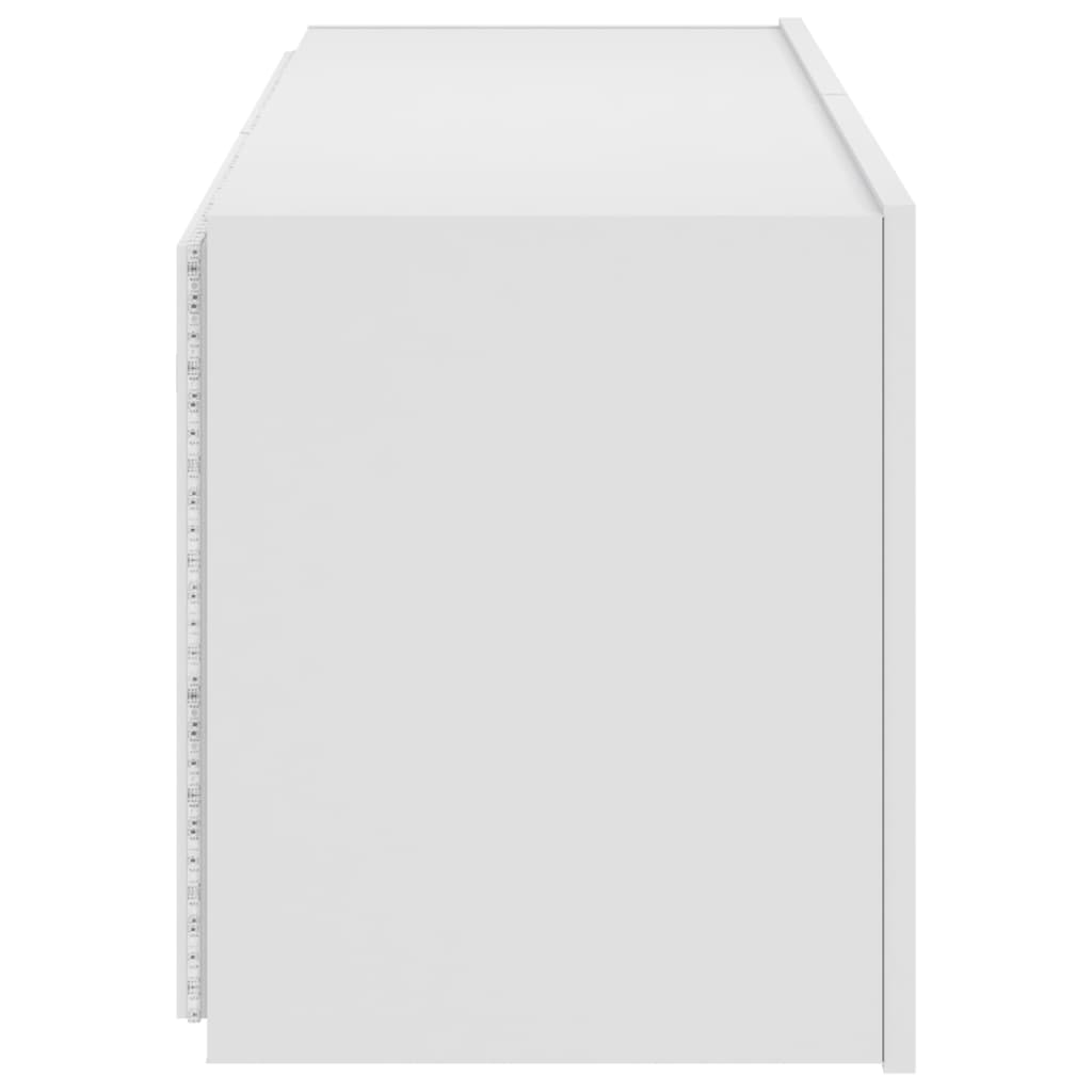 Meuble TV mural avec lumières LED blanc 100x35x41 cm - XIOS