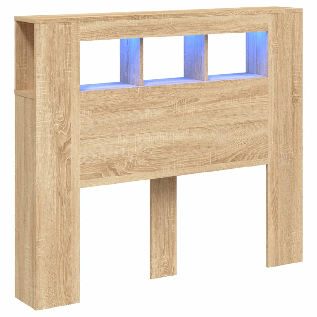 Tête de lit à LED chêne sonoma 120x18,5x103,5cm bois ingénierie - XIOS