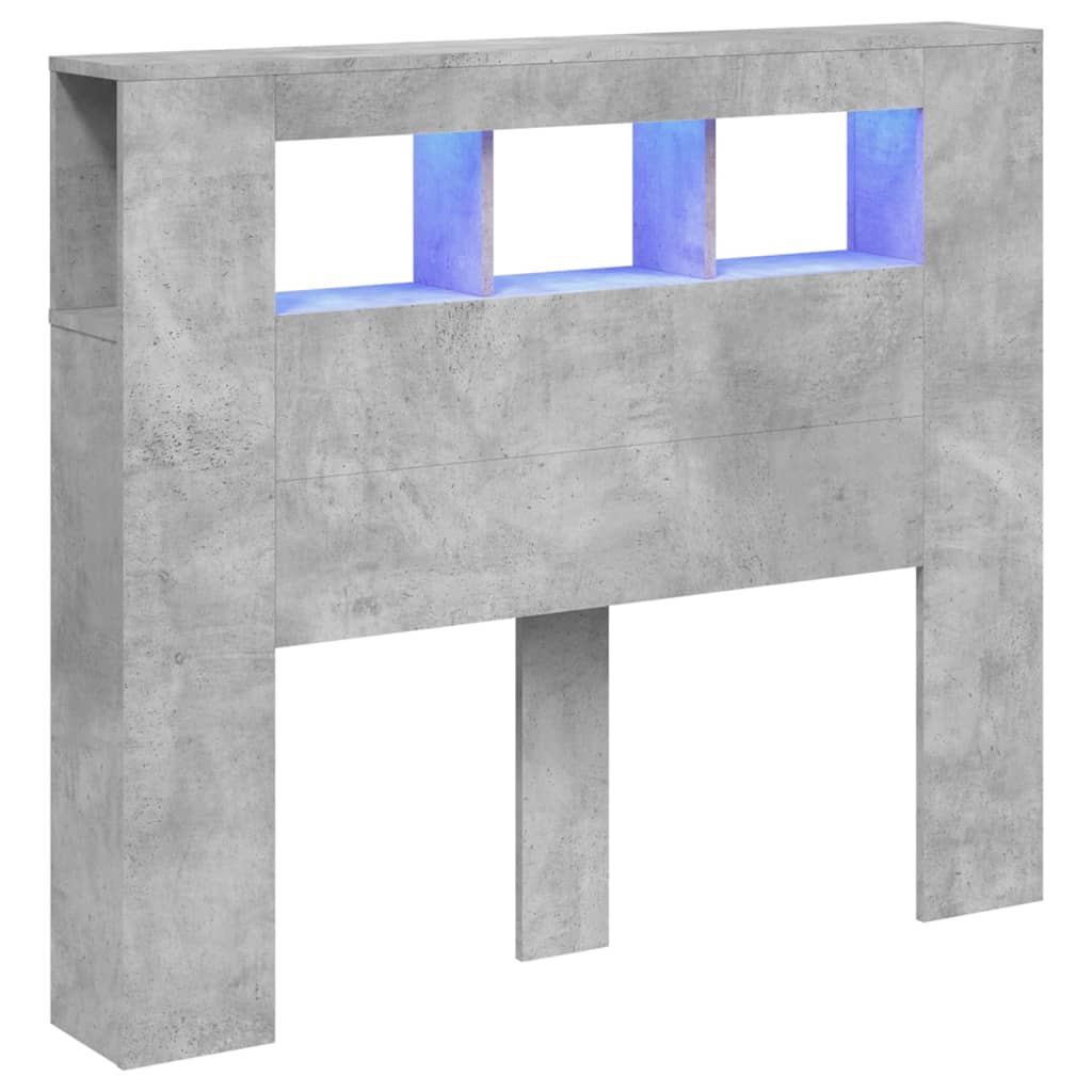 Tête de lit à LED gris béton 120x18,5x103,5cm bois d'ingénierie - XIOS