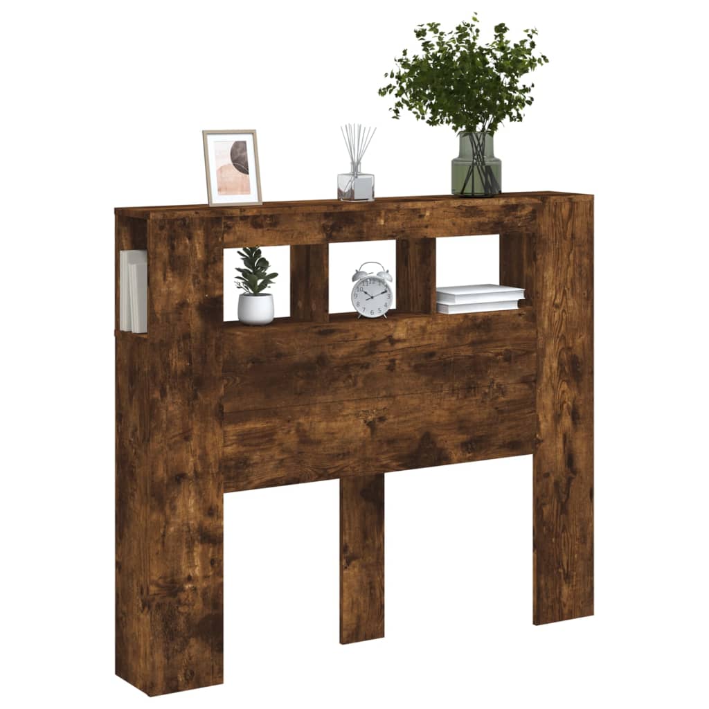 Tête de lit à LED chêne fumé 120x18,5x103,5cm bois d'ingénierie - XIOS