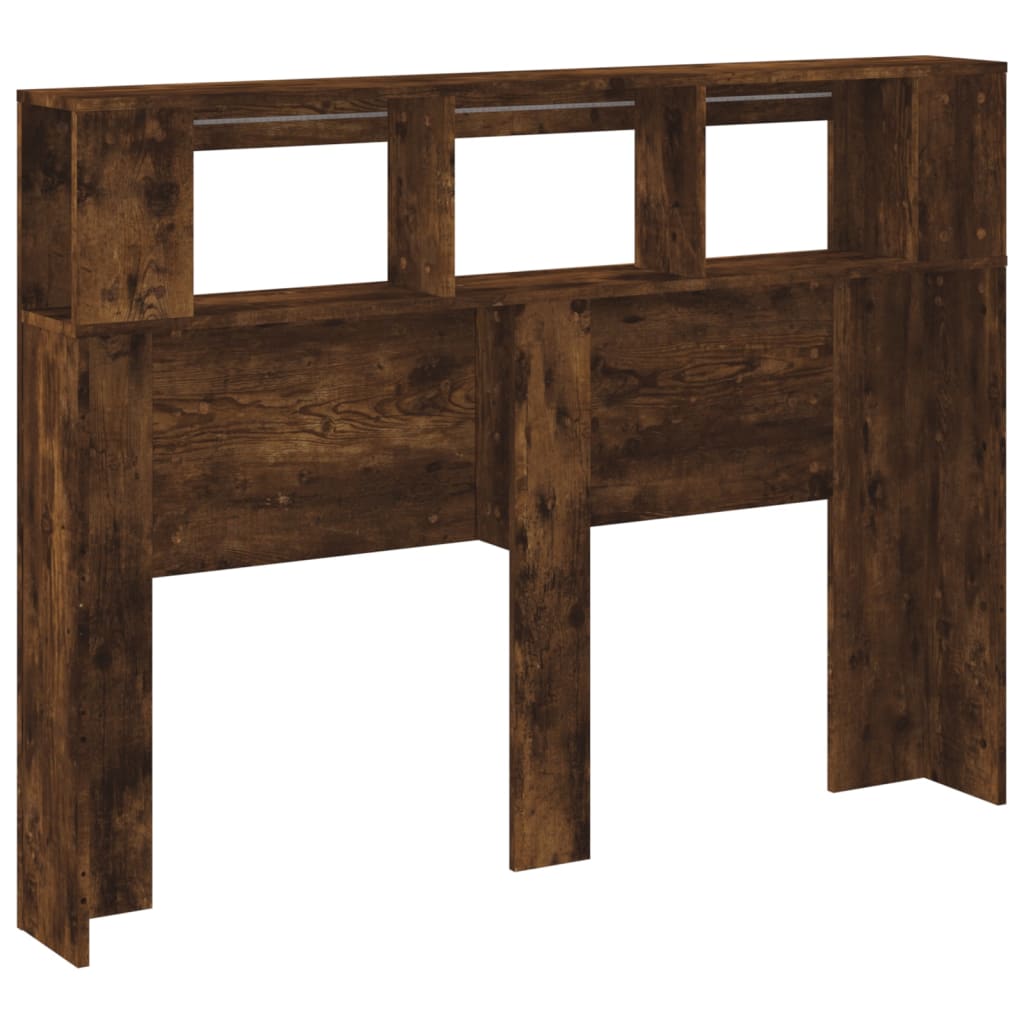 Tête de lit à LED chêne fumé 140x18,5x103,5cm bois d'ingénierie - XIOS