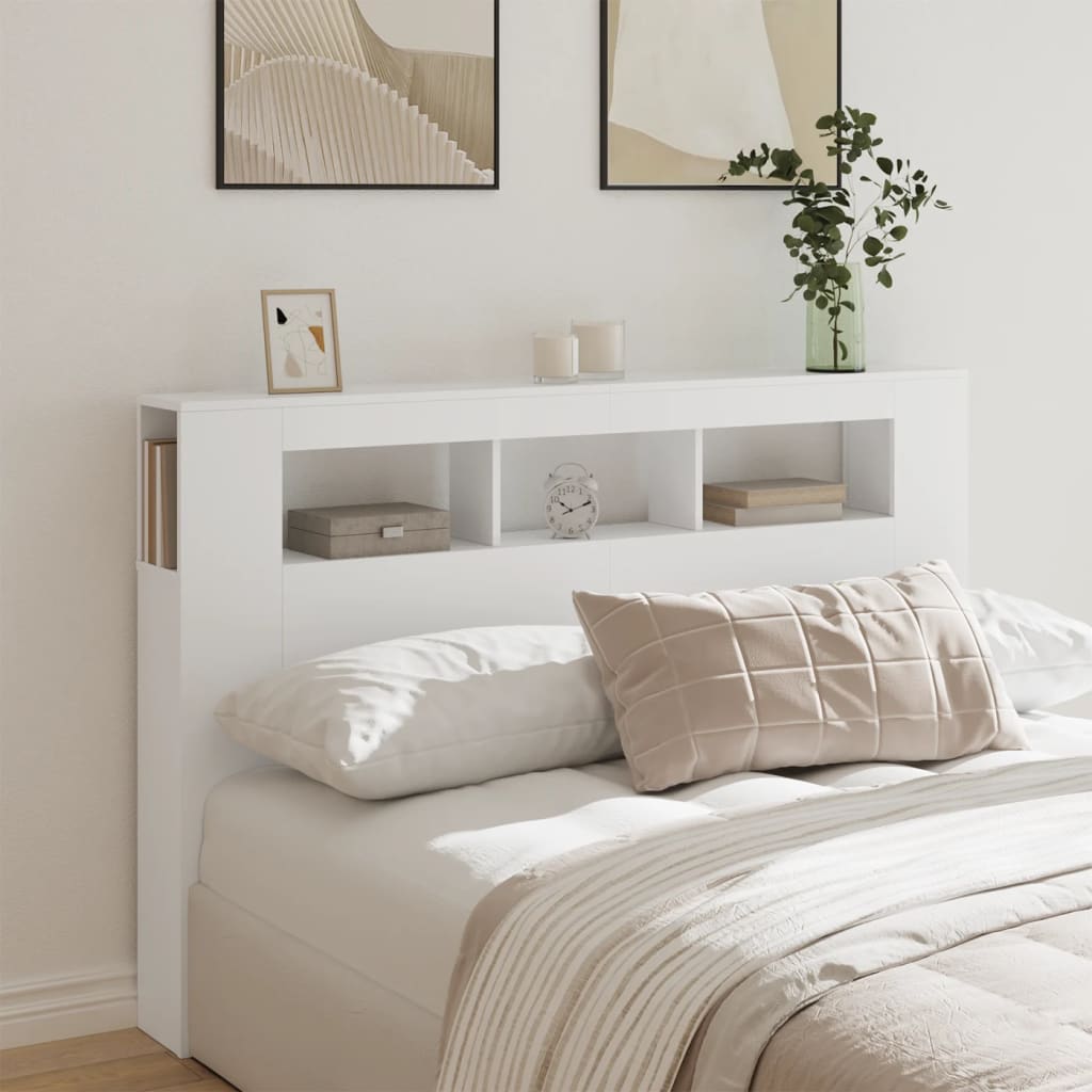 Tête de lit à LED blanc 160x18,5x103,5 cm bois d'ingénierie - XIOS