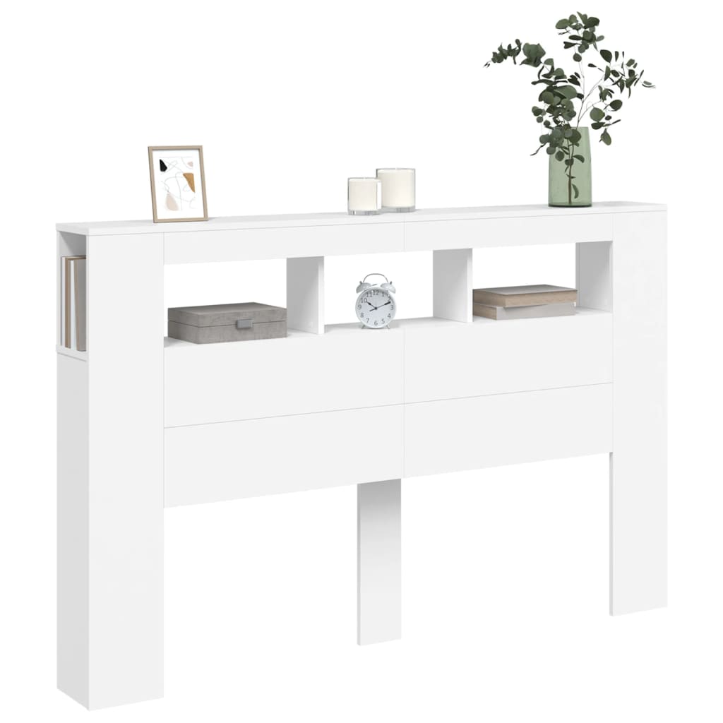 Tête de lit à LED blanc 160x18,5x103,5 cm bois d'ingénierie - XIOS