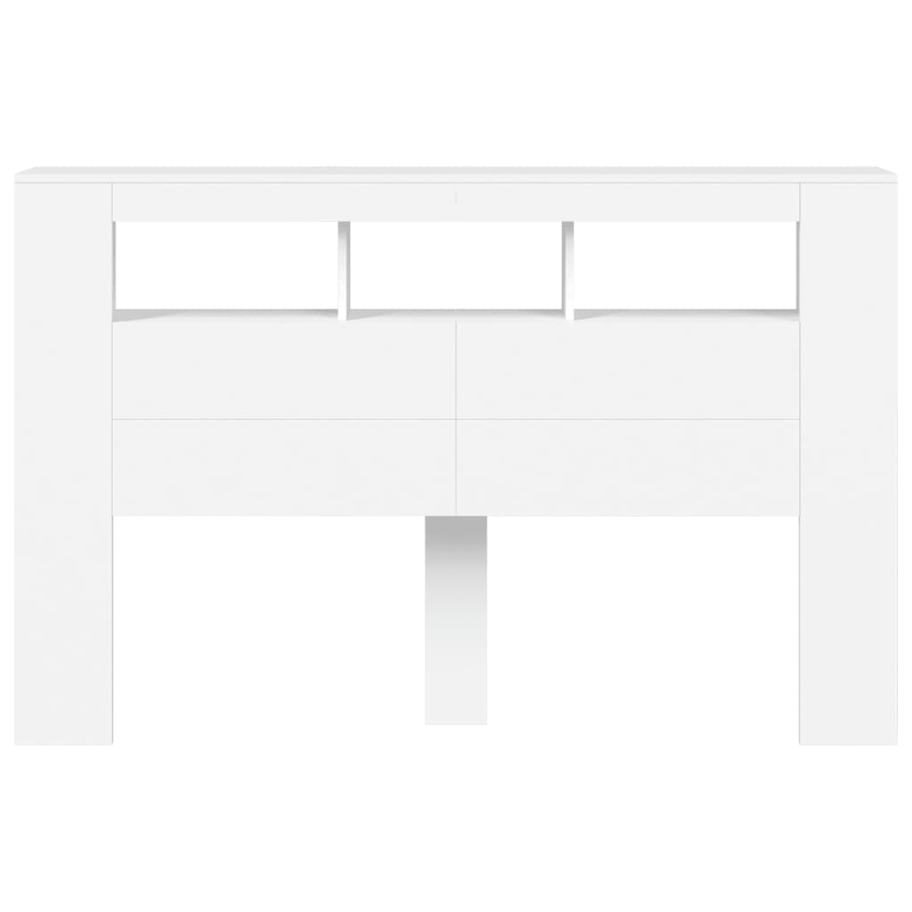 Tête de lit à LED blanc 160x18,5x103,5 cm bois d'ingénierie - XIOS