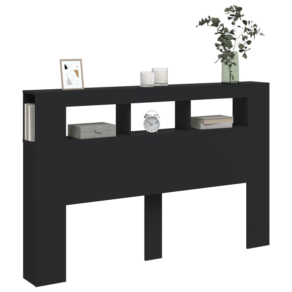 Tête de lit à LED noir 160x18,5x103,5 cm bois d'ingénierie - XIOS