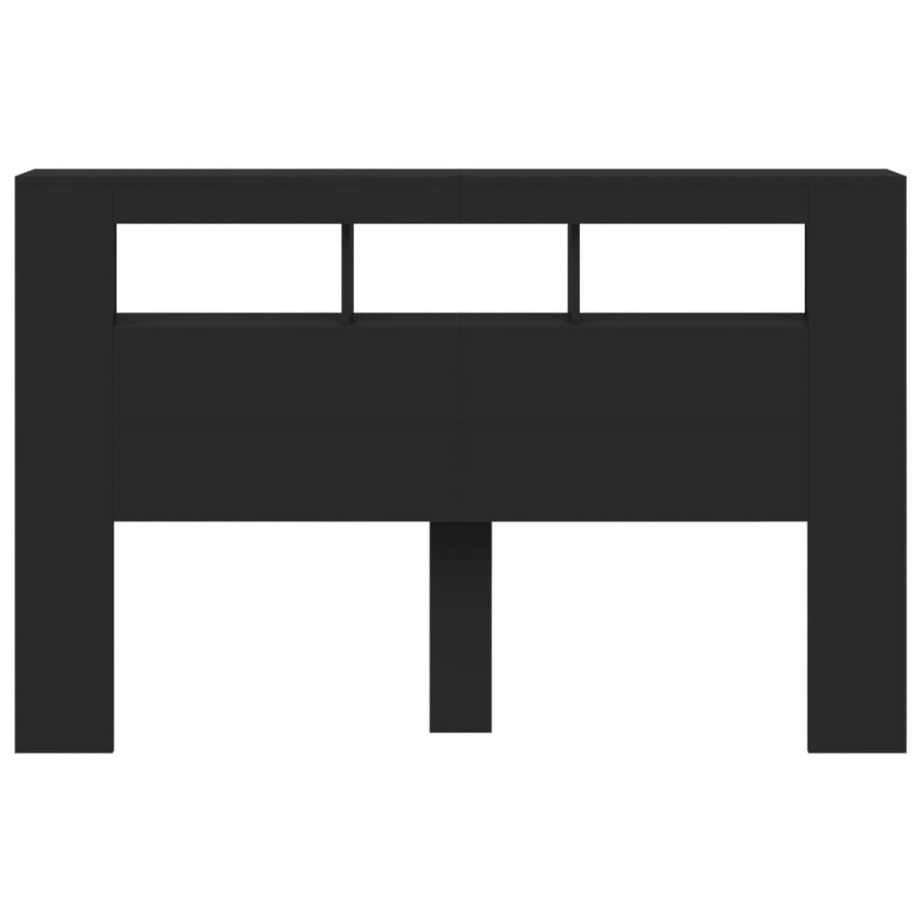 Tête de lit à LED noir 160x18,5x103,5 cm bois d'ingénierie - XIOS