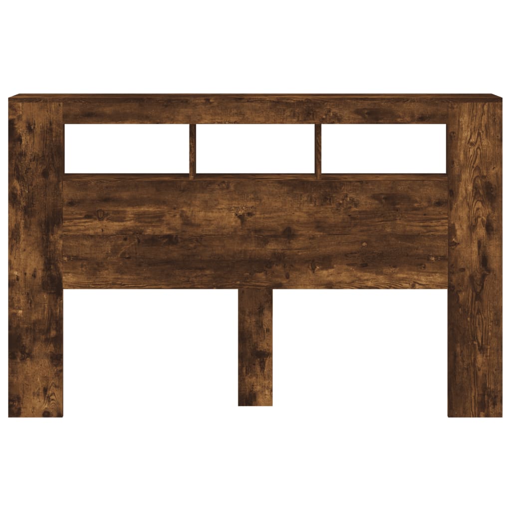 Tête de lit à LED chêne fumé 160x18,5x103,5cm bois d'ingénierie - XIOS