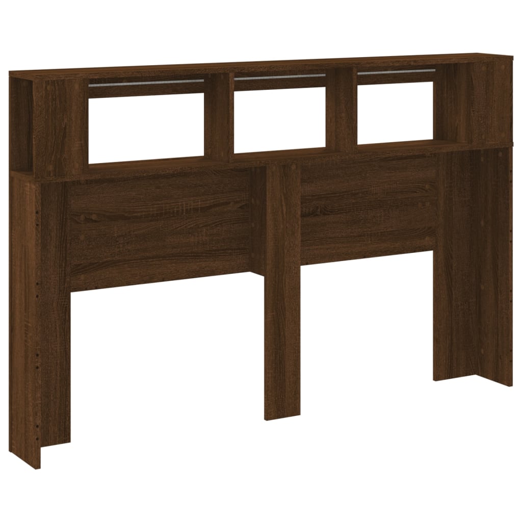 Tête de lit à LED chêne marron 160x18,5x103,5cm bois ingénierie - XIOS