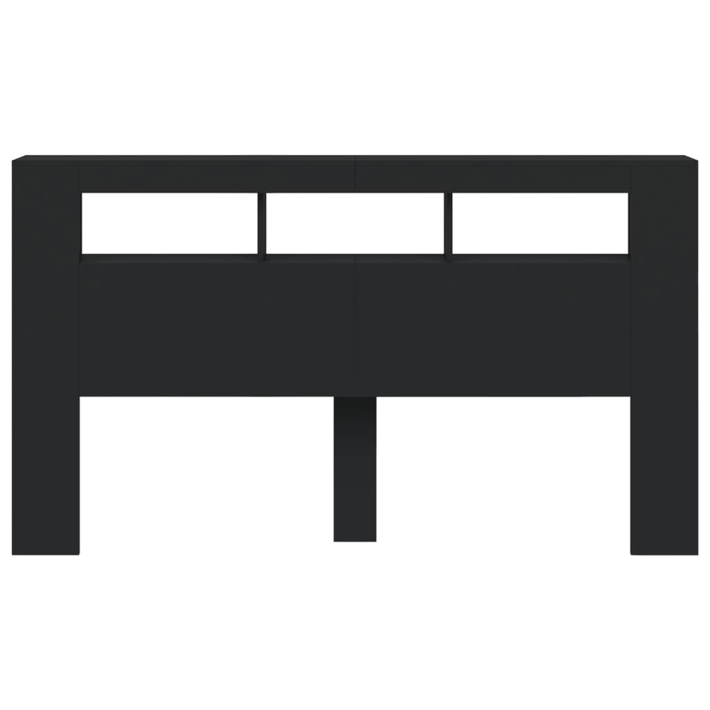 Tête de lit à LED noir 180x18,5x103,5 cm bois d'ingénierie - XIOS