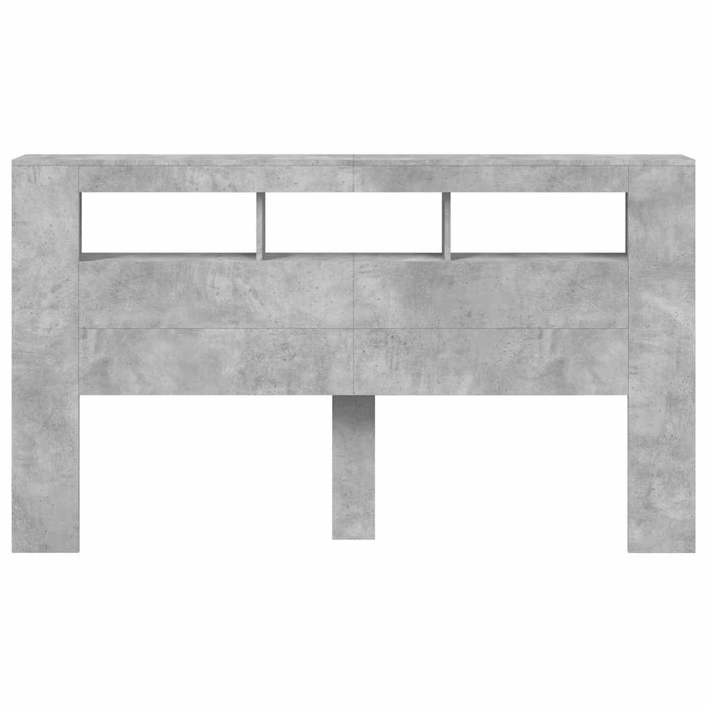Tête de lit à LED gris béton 180x18,5x103,5cm bois d'ingénierie - XIOS