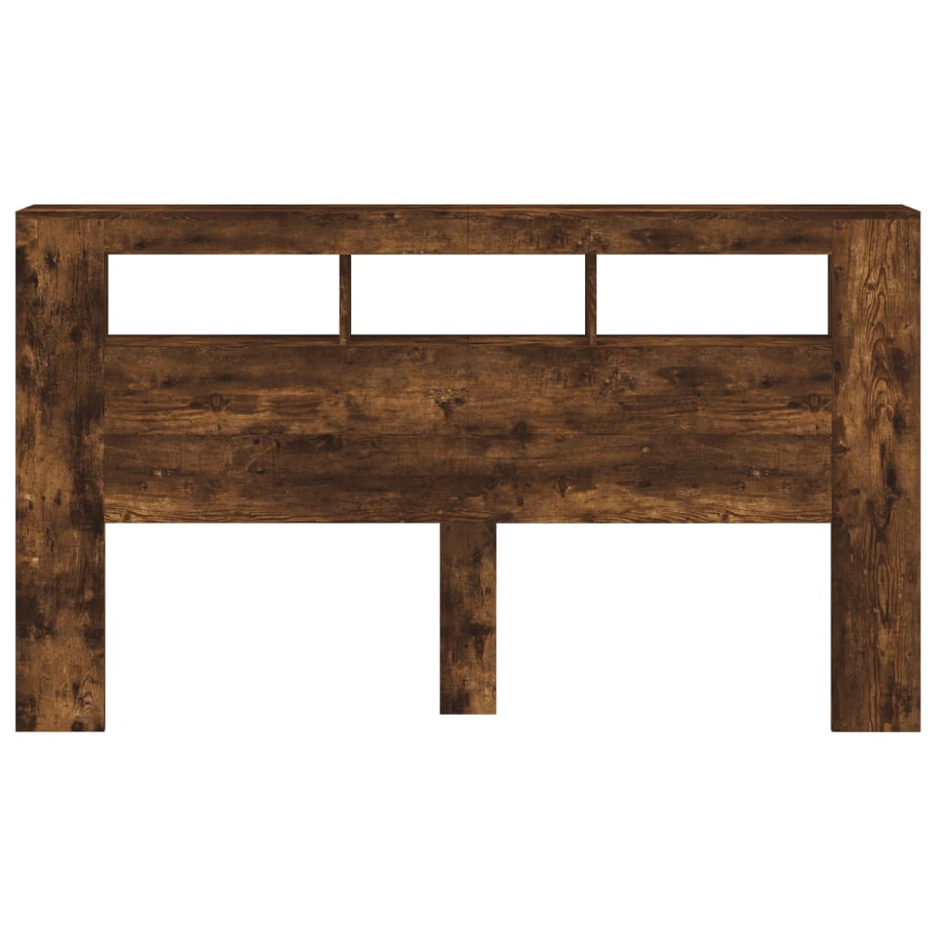 Tête de lit à LED chêne fumé 180x18,5x103,5cm bois d'ingénierie - XIOS