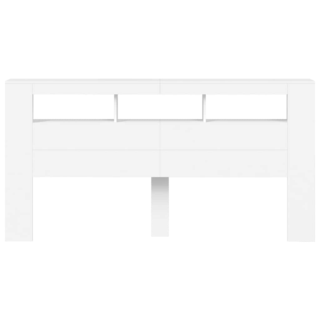 Tête de lit à LED blanc 200x18,5x103,5 cm bois d'ingénierie - XIOS