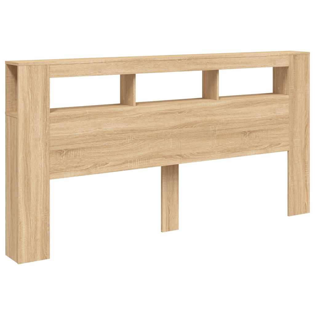 Tête de lit à LED chêne sonoma 200x18,5x103,5cm bois ingénierie - XIOS