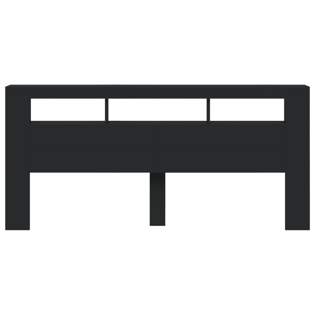 Tête de lit à LED noir 220x18,5x103,5 cm bois d'ingénierie - XIOS